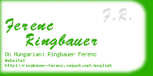 ferenc ringbauer business card